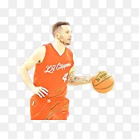 卡通 篮球运动员 橙色