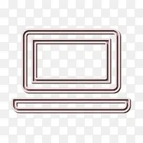 笔记本电脑图标 流线型图标 直线