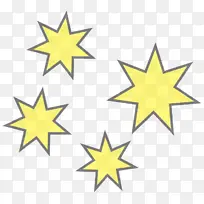 黄色 星星 对称