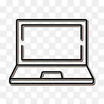 笔记本电脑图标 线条 矩形