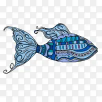 蓝色 胸针 鱼