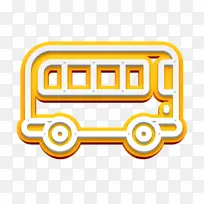 生活方式图标 公交车图标 黄色