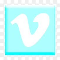 社交网络徽标图标 蓝色 浅绿色