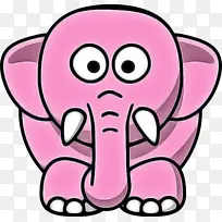 大象 粉色 卡通