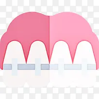粉色 牙齿 嘴巴