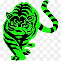 绿色 动物形象 老虎