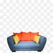沙发 橙色 蓝色
