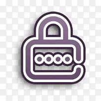 互联网安全图标 密码图标 紫色