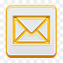 电子邮件图标 邮件图标 黄色