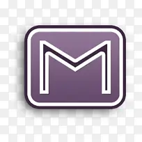 邮件图标 紫色 线条