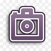 摄像头图标 紫色 圆形