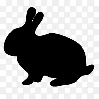 兔子 兔子和兔子 黑白