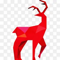 红色 折纸 羚羊