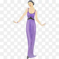 服装 紫色 连衣裙