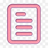 纸图标 粉色 线条