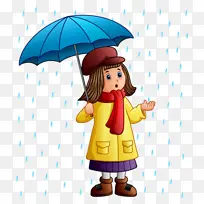 卡通 雨伞 雨
