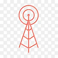 无线电天线图标 通信和媒体图标 线路