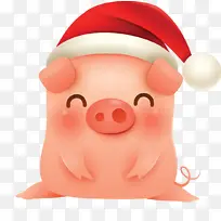 圣诞快乐猪 可爱猪 卡通