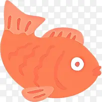 卡通 橙色 鱼