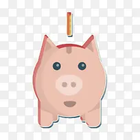 基本平面图标图标 小猪银行图标 货币图标