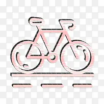 自行车图标 爱好图标 粉色