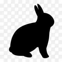 兔子 兔子和野兔 黑白
