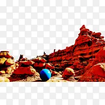 红色 岩石 地质现象