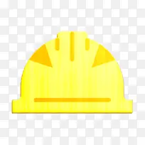 头盔图标 建筑图标 黄色