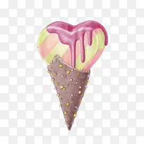 冷冻甜点 冰淇淋筒 粉色