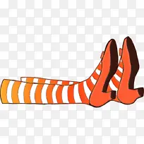 橙色 鞋 线