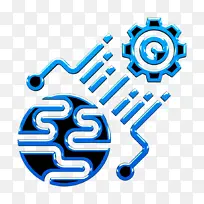 世界图标 齿轮图标 人工智能图标
