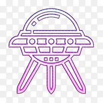 外星人图标 航天技术图标 线条艺术