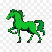 绿色 马 动物形象