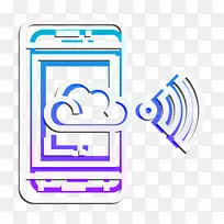 数字银行图标 云计算图标 手机壳