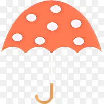 圆点 橙色 雨伞