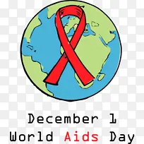 世界艾滋病日 圆圈 标志