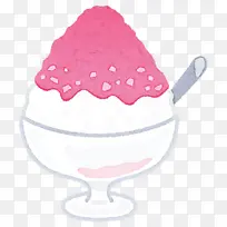粉色 草莓 冷冻甜点