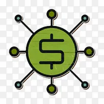 资金图标 创业新业务图标 绿色