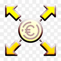 货币资金图标 欧元图标 黄色