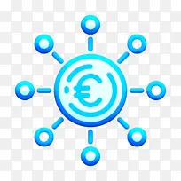 货币基金图标 欧元图标 蓝色
