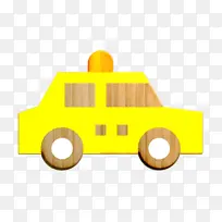 车辆和运输图标 出租车图标 黄色