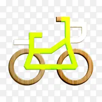 自行车图标 车辆和交通工具图标 黄色