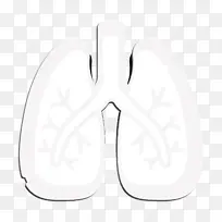 医学图标 肺部图标 白色