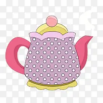 茶壶 粉色 圆点
