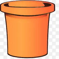 橙色 废物容器 圆筒