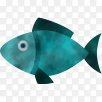 鱼 鱼鳍 绿松石色