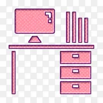 桌面图标 办公文具图标 粉色