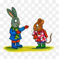 卡通 动画 兔子和野兔