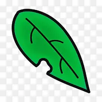 虫草叶 卡通叶 绿色