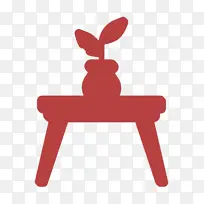 餐桌图标 家居装饰图标 红色
